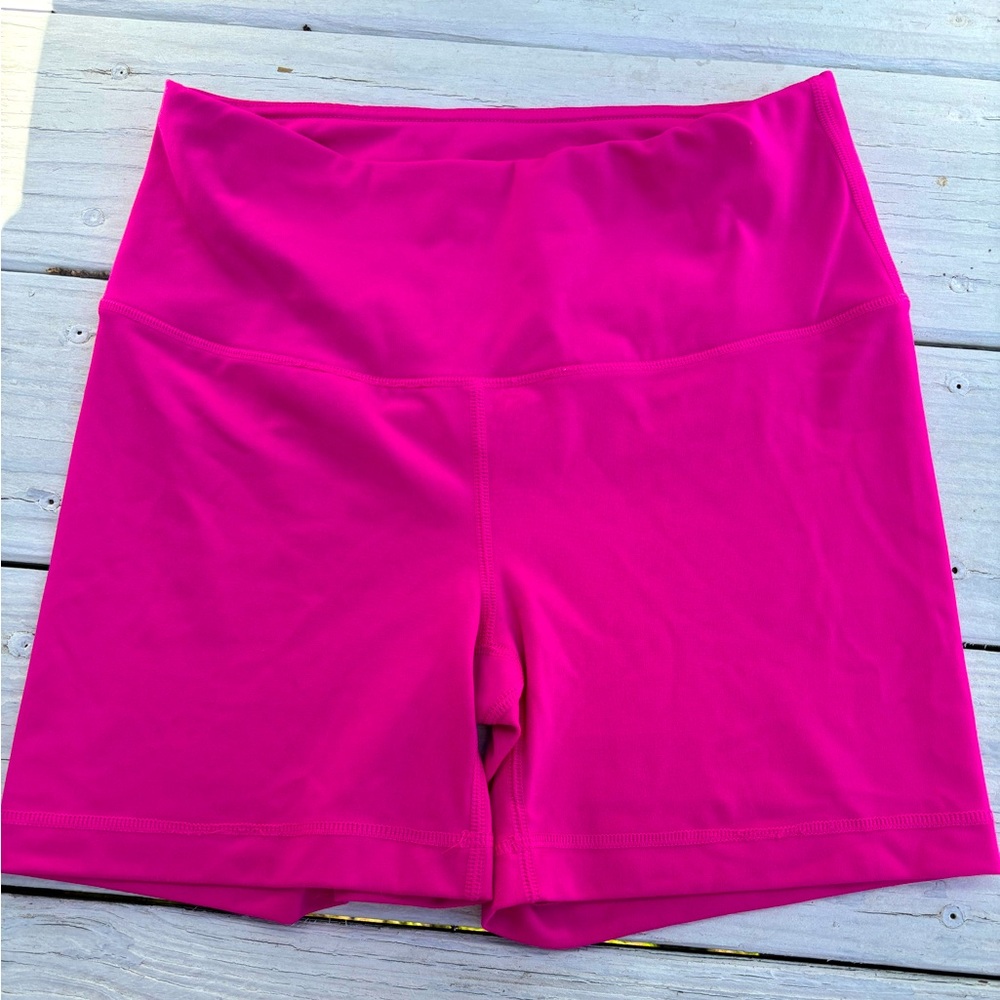 Yogalicious Pink Bike Shorts High-Rise Stretchy Fit